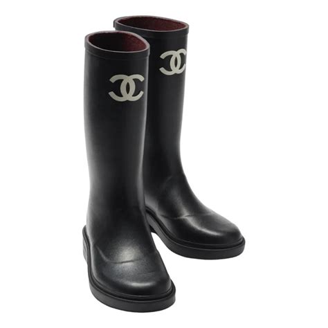 black and white chanel snow boots|chanel rain boots size 36.5.